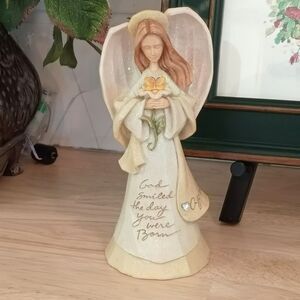 Foundations by Karen Hahn 2004 April Birthstone Sparkle Angel Figurine Gift Idea